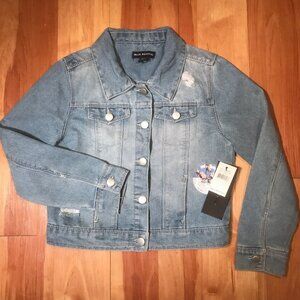 Blue Revival Girls Distressed Denim Jean Jacket XL Light Stone